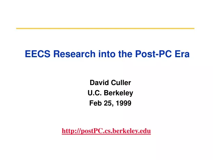 eecs research into the post pc era