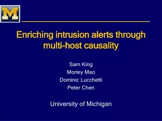 Enriching intrusion alerts through multi-host causality