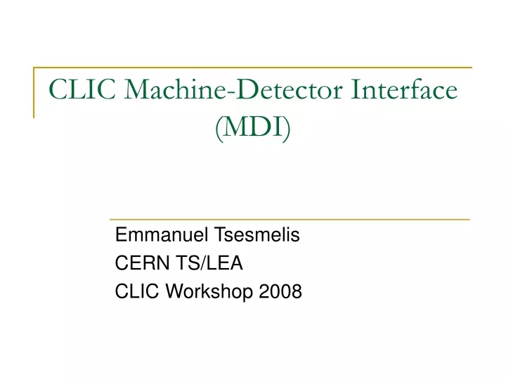 clic machine detector interface mdi