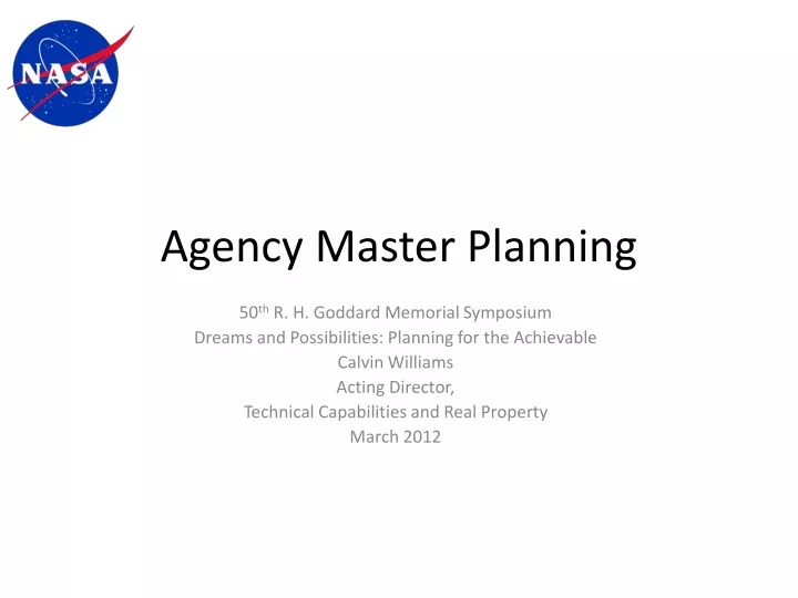 agency master planning