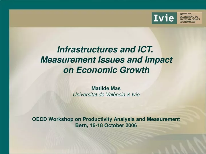 infrastructures and ict measurement issues