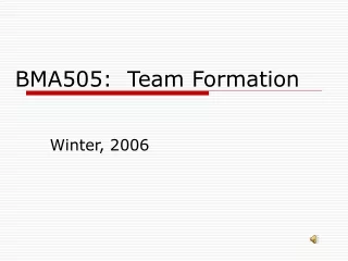 BMA505:  Team Formation