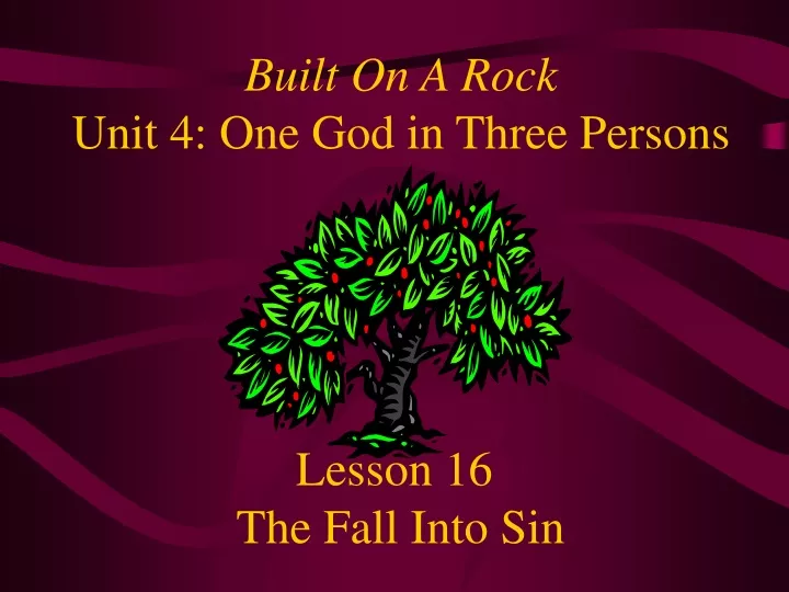 lesson 16 the fall into sin