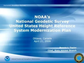 NOAA’s  National Geodetic Survey  United States Height Reference System Modernization Plan