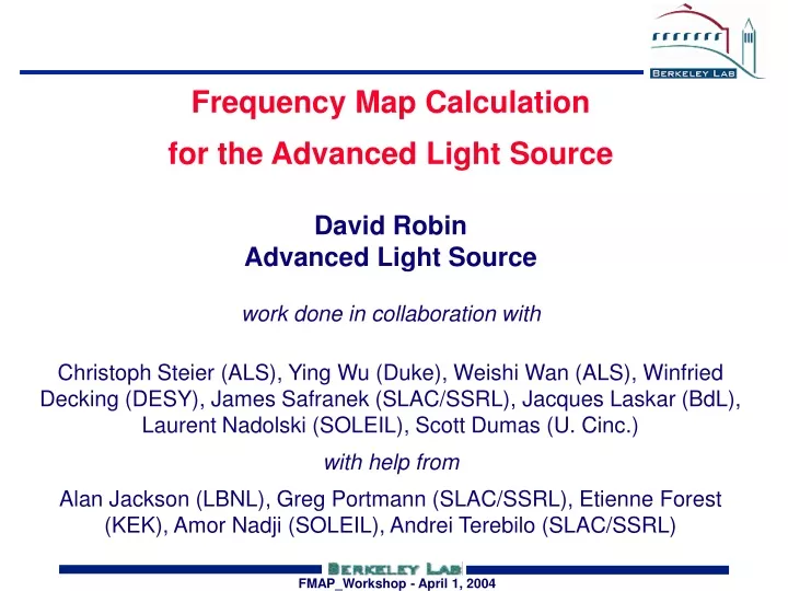 frequency map calculation for the advanced light