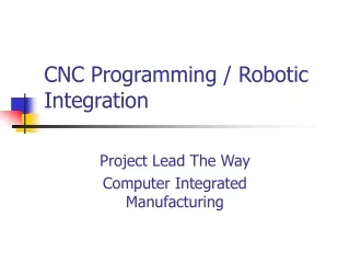 CNC Programming / Robotic Integration