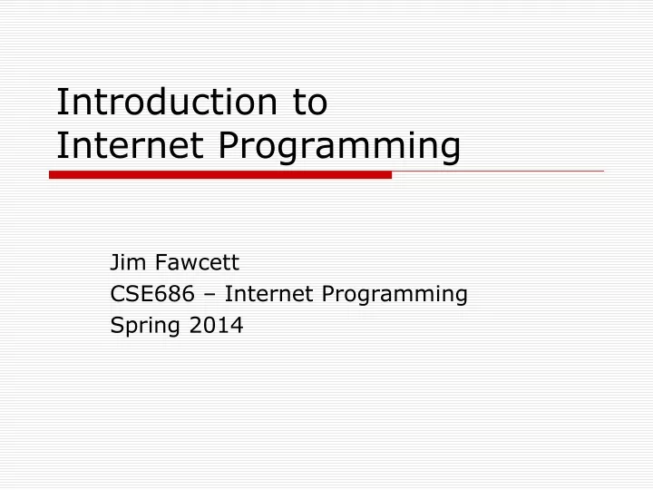 introduction to internet programming