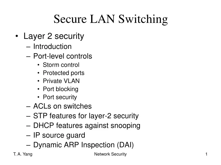 secure lan switching