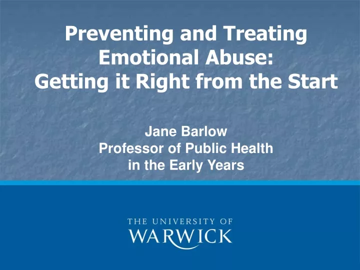 preventing and treating emotional abuse getting