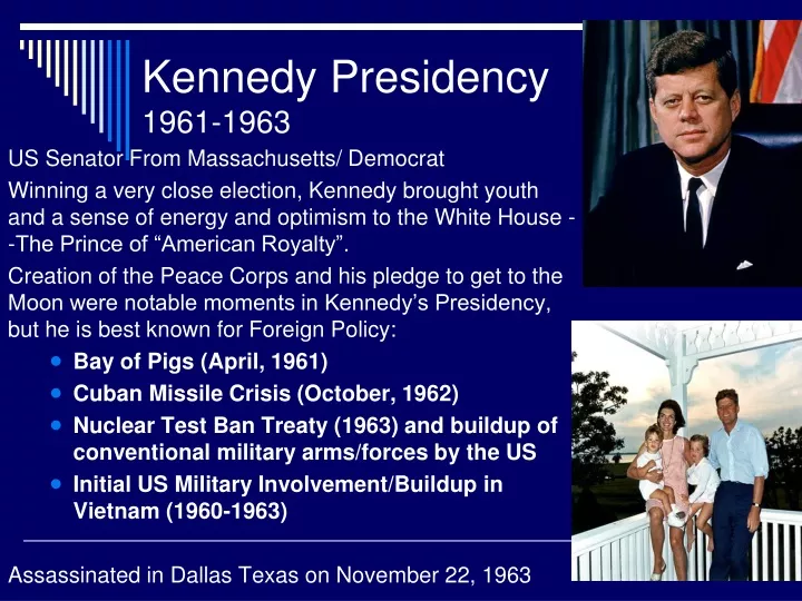 kennedy presidency 1961 1963