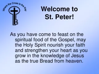 Welcome to St. Peter!
