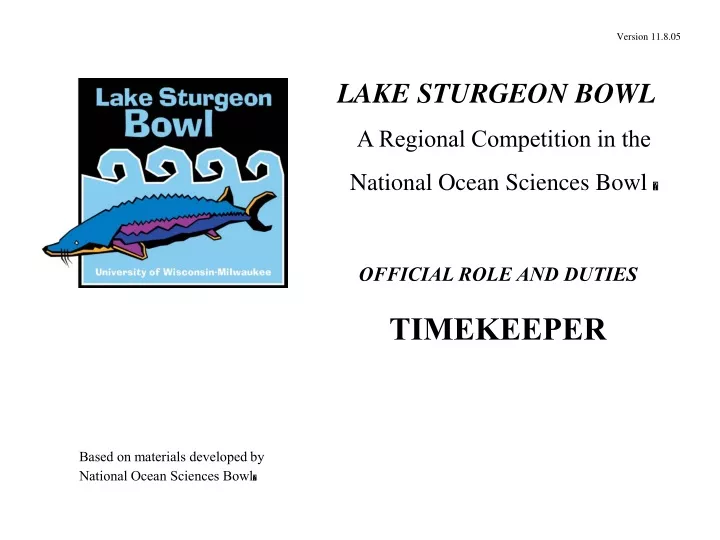 lake sturgeon bowl a regional competition