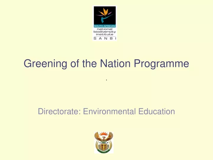 greening of the nation programme