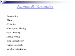 Names &amp; Variables