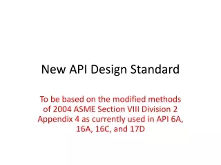 New API Design Standard