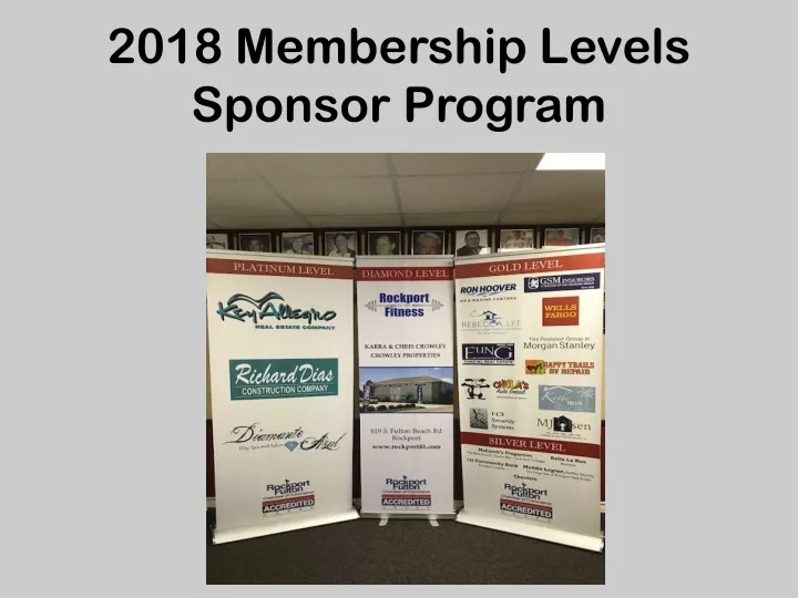 2018 membership levels sponsor program