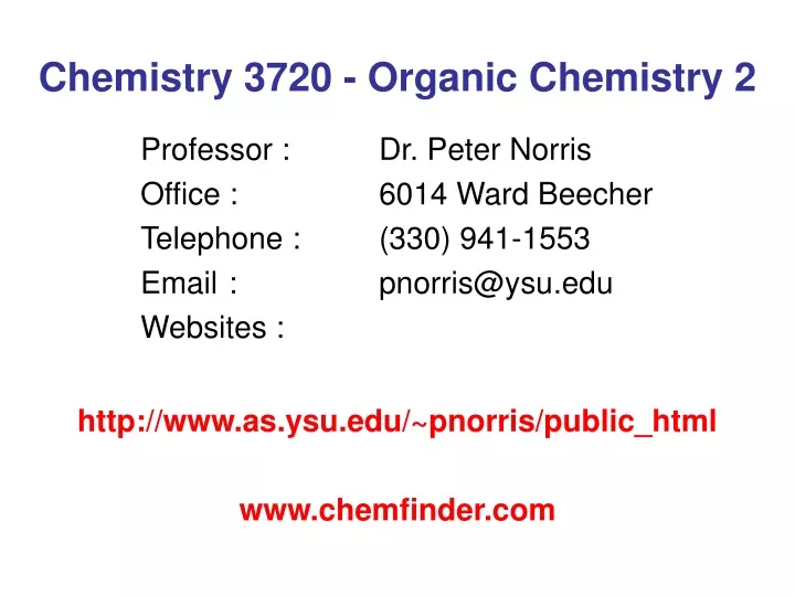 chemistry 3720 organic chemistry 2