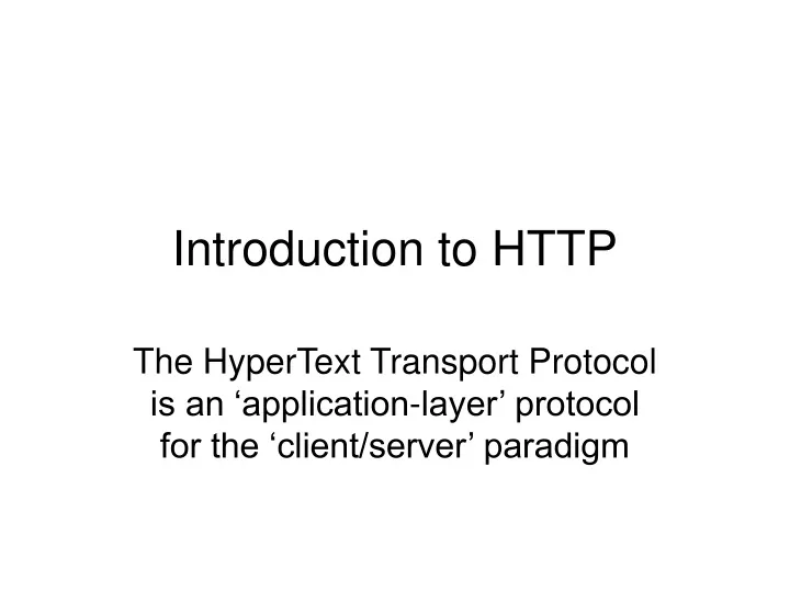 introduction to http