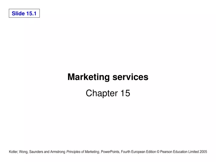 marketing services chapter 15