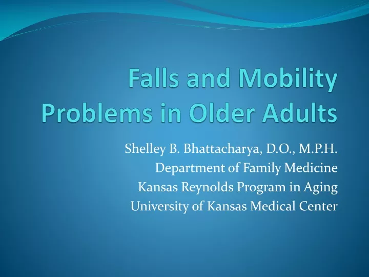 falls and mobility problems in older adults