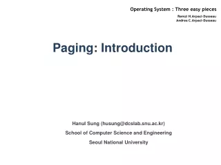 Paging: Introduction