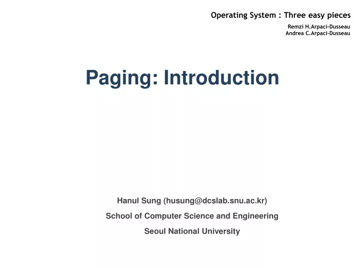 paging introduction