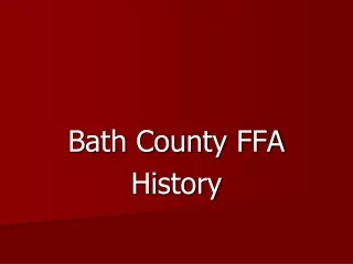 Bath County FFA  History