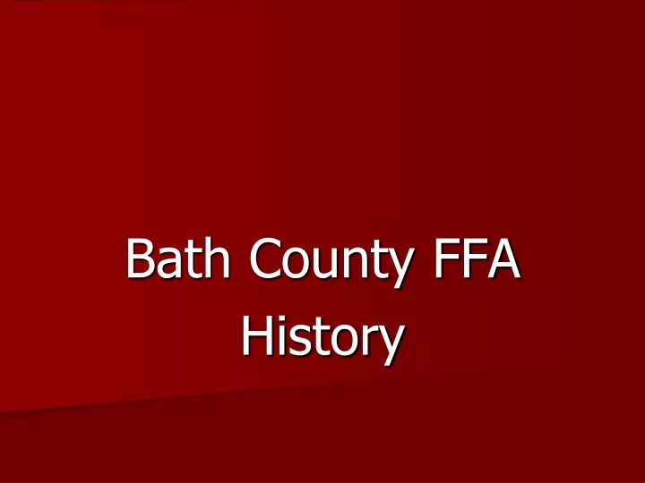 bath county ffa history