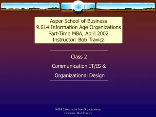 Class 2 Communication IT/IS &amp;   Organizational Design