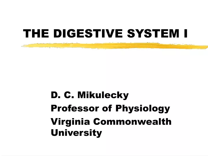 the digestive system i
