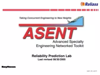 Reliability Prediction Lab Last revised 08/30/2005