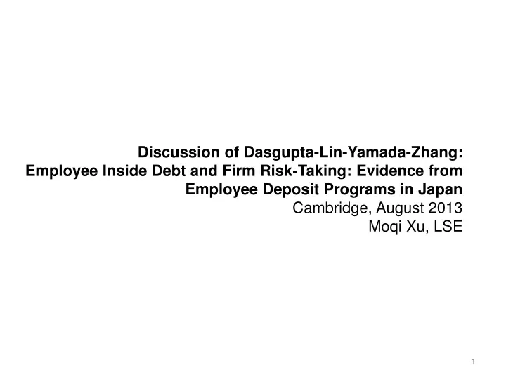 discussion of dasgupta lin yamada zhang employee