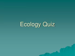 Ecology Quiz