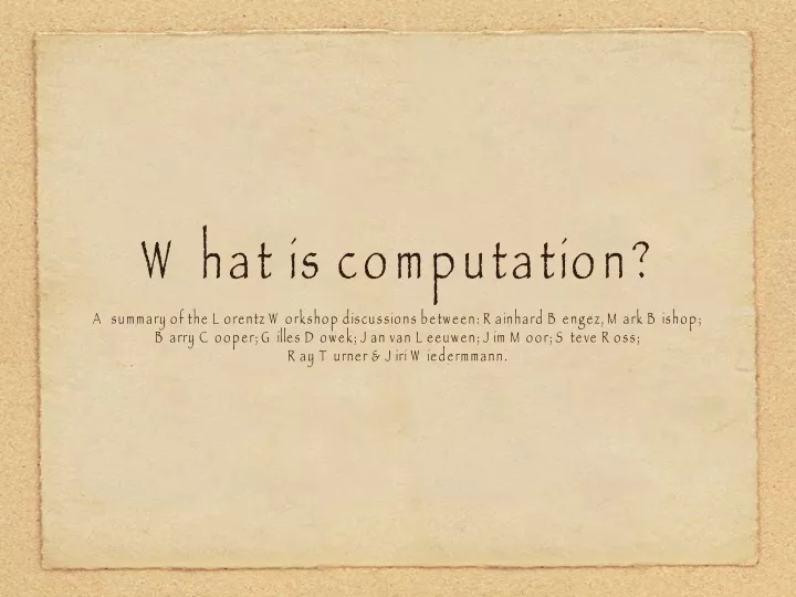 what is computation