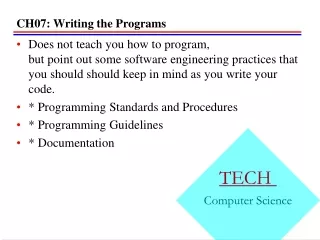CH07: Writing the Programs