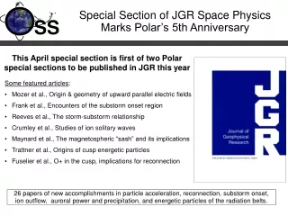 Special Section of JGR Space Physics Marks Polar’s 5th Anniversary