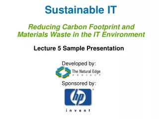 Sustainable IT Reducing Carbon Footprint and Materials Waste in the IT Environment