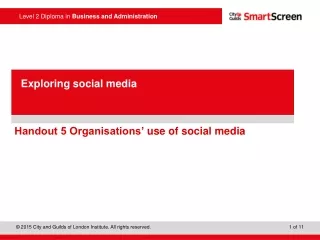 Handout 5 Organisations’  use of social media