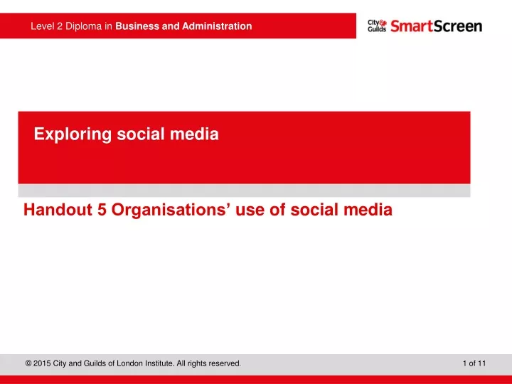 handout 5 organisations use of social media