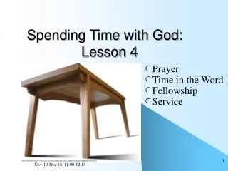 Spending Time with God:               Lesson 4