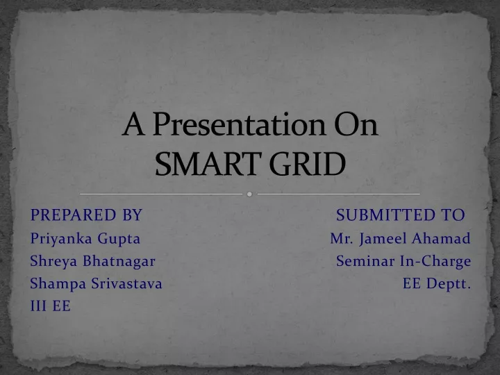 a presentation on smart grid