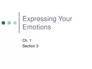 Expressing Your Emotions