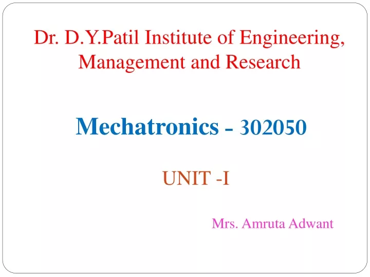 dr d y patil institute of engineering management and research