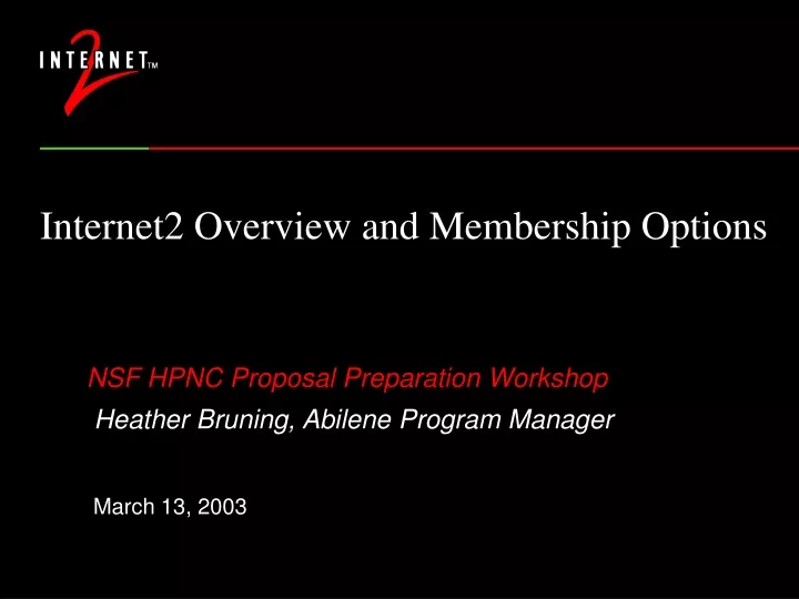 internet2 overview and membership options