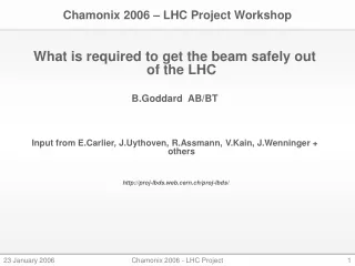 Chamonix 2006 – LHC Project Workshop