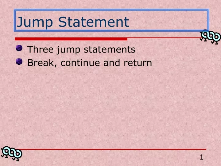 jump statement