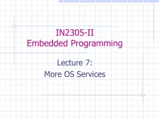 IN2305-II Embedded Programming