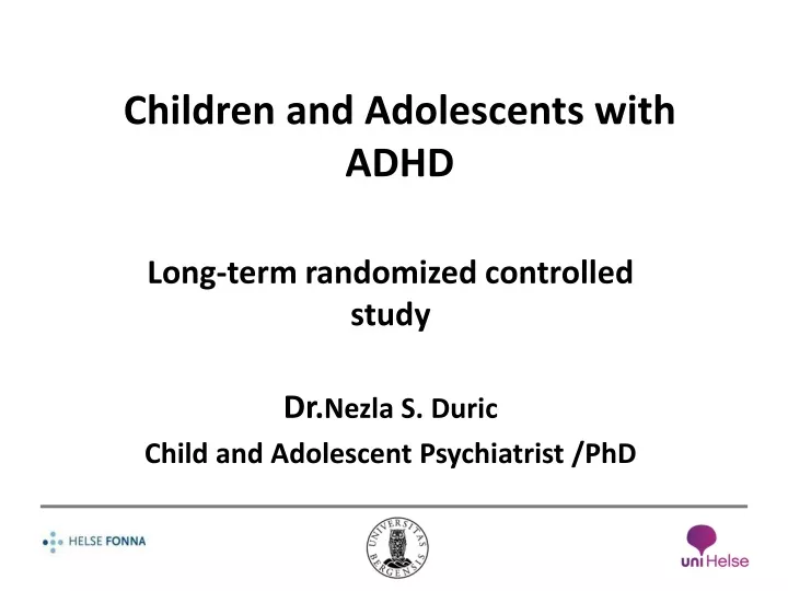 children and adolescents with adhd