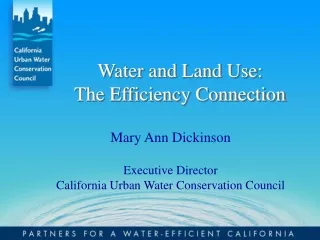 Water and Land Use:   The Efficiency Connection