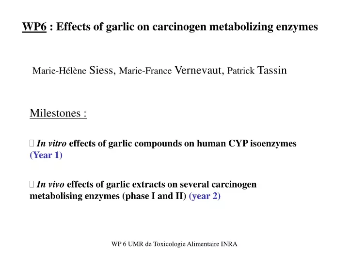 wp6 effects of garlic on carcinogen metabolizing